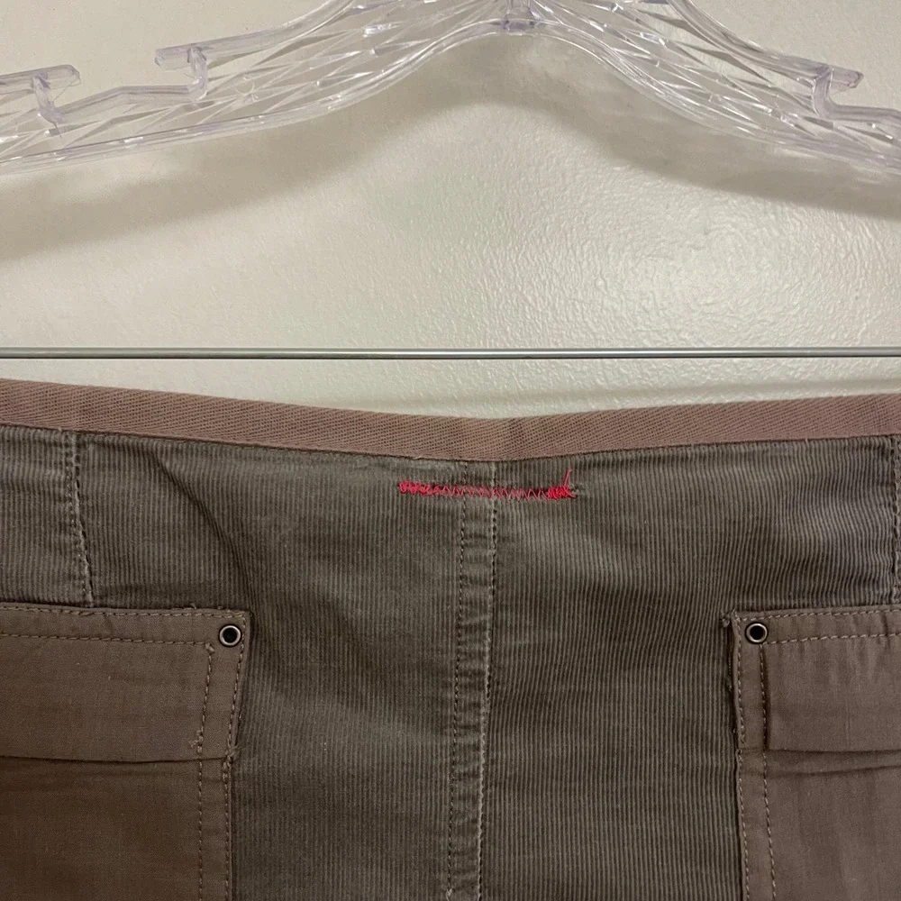 Vintage Y2K Free People Corduroy Mini Gray Skirt Grunge Streetwear Punk